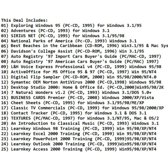 200 MISC CD-ROM LOT1-4 - PC Software Lot CLEARANCE -NEW or LIKE NEW in Sleeve - Picture 8 of 14